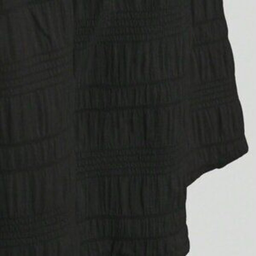 Black Casual Womens Square Neck Puff Sleeve Cut Out Waist Dress - Picture 4 of 5